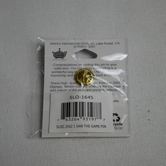 Salt Lake 2002 Olympic Winter Games "I Saw The Game" Collectible Pin - Picture 2 of 2